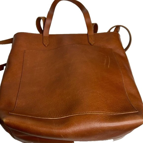 Madewell Womens $188 Zip Top Medium Transport Tote English Saddle AE189 D12 - Picture 10 of 12